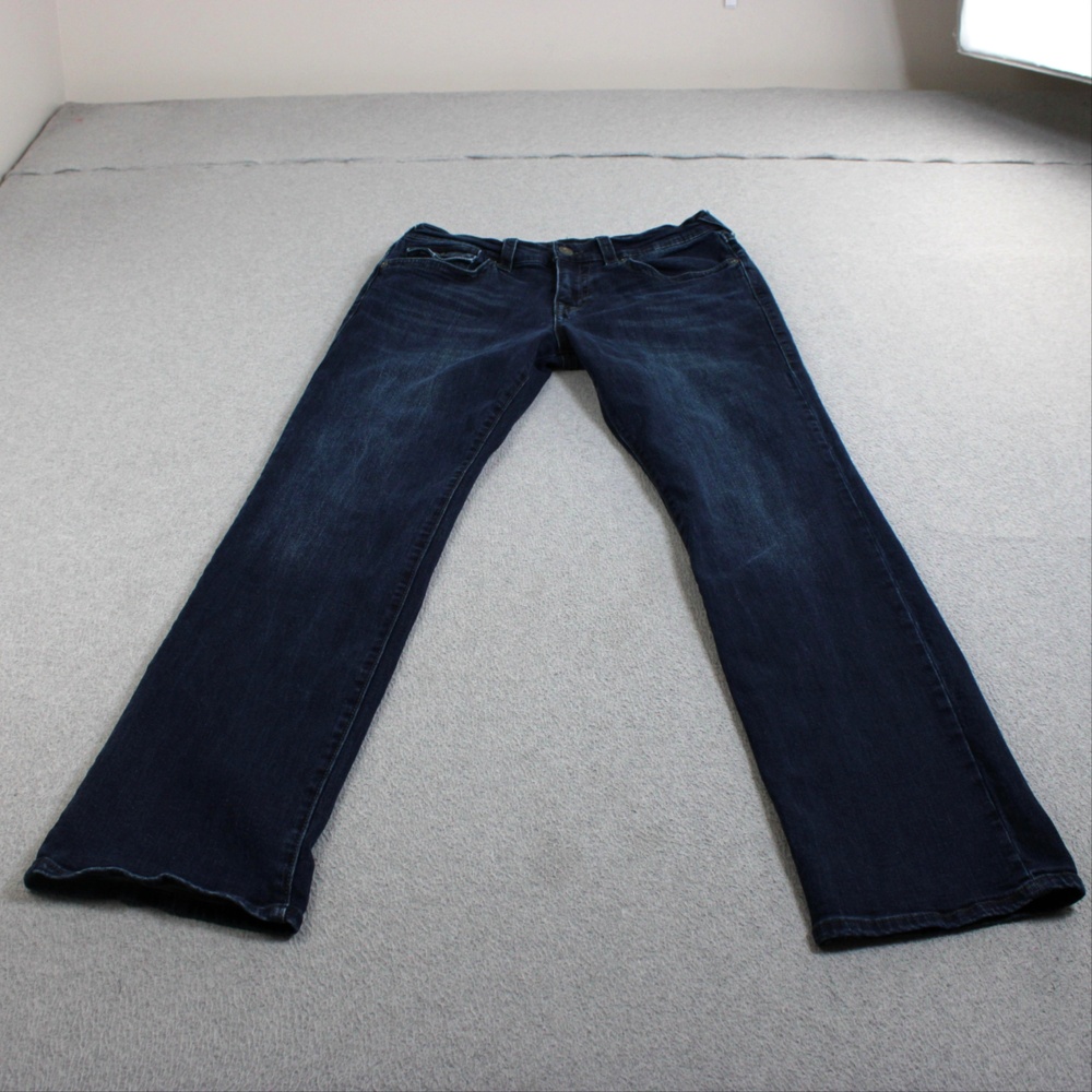 True Religion Ricky Relaxed Straight Jean Men 32x34 Dark Wash Blue Denim 90s Y2K